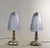 Art Deco Donna Paris Pair of French Art Deco Blue Glass Table Lamps - 1930s For Sale - Image 3 of 10