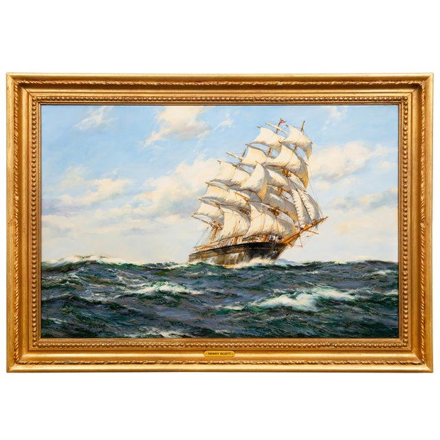 HENRY SCOTT R.S.A. British, 1911-2005 Fine Weather and a Fair Wind - Clipper Ship 'Red Cloud' Oil on canvas | signed lower...