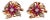 Retro 1940s Old European Cut Diamond & Ruby Screw Back Earrings, Non-Pierced For Sale