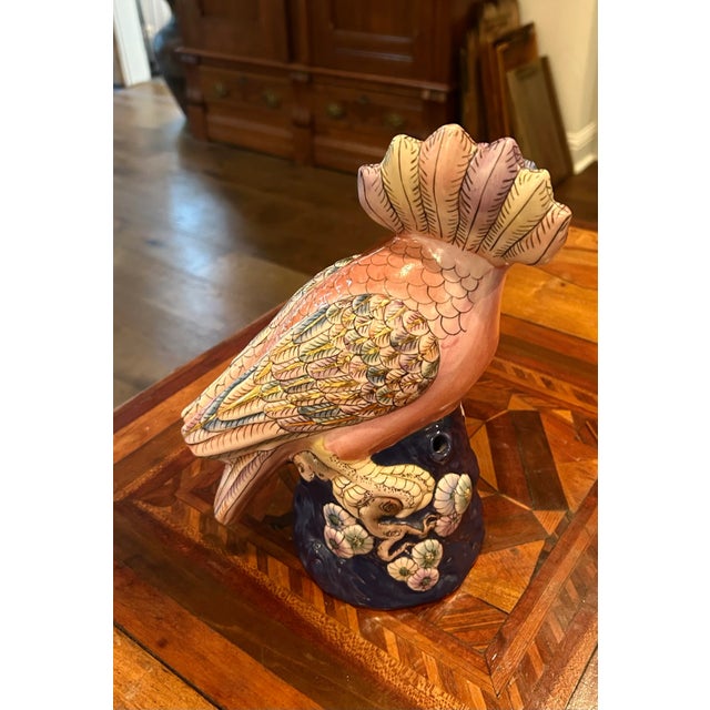 Chinoiserie Vintage Pottery Cockatoo by Stangl For Sale - Image 3 of 4