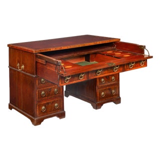 English Mahogany Partner’s Pedestal Rent Desk by James Winter Ca. 1830 For Sale