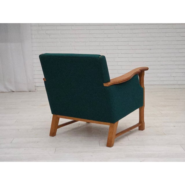 Danish Armchair in Wool and Oak, 1970s For Sale - Image 10 of 17