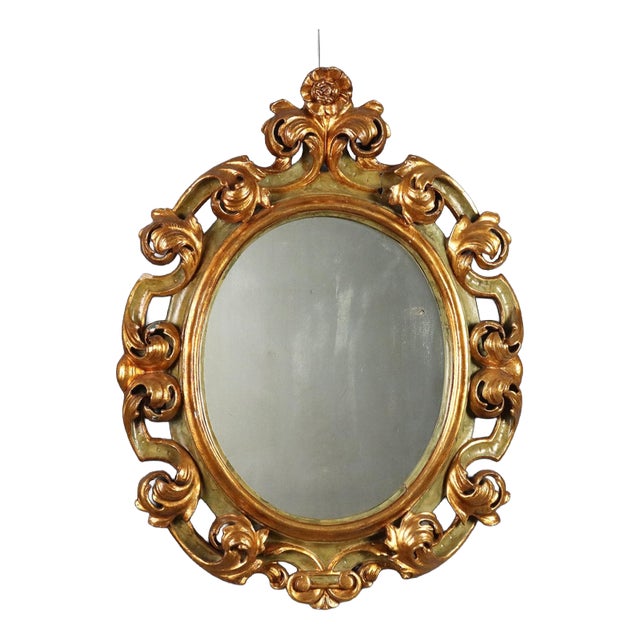19th Century Eclectic Mirror in Carved and Gilded Wood, Italy For Sale