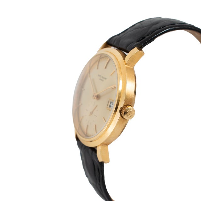 Patek Philippe Vintage Patek Philippe Calatrava 35mm 3445 Sapphire 18k Yellow Gold Watch For Sale - Image 4 of 11
