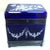 Antique cobalt blue and white enamel glass casket. Painted with beautiful floral motif and quadruple silver plate mounts....
