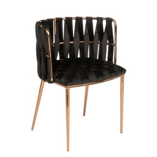 Modern Milano Dining Chair in Black and Gold For Sale