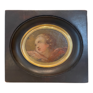 19th Century Oil on Canvas Portrait Miniature of an Angel