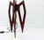 Large Sculptural Tripod Lamp in Stained Wood with Compass-Shaped Lines, 1960s For Sale - Image 4 of 11