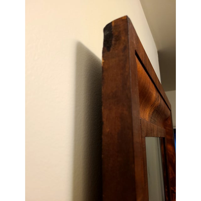 19th Century American Empire Flame Mahogany Ogee Wall Mirror For Sale - Image 9 of 9