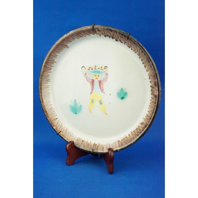 Musa Roma Majolica Ceramic Plate with Airbrush Decoration, 1900s For Sale - Image 5 of 18