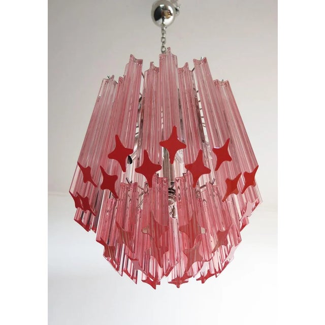 2020s Quadriedri Murano Chandelier – 47 Pink Prisms For Sale - Image 5 of 9