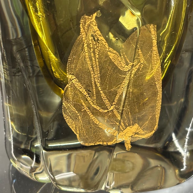 Amber and Gilt Murano Glass Vase from Salviati Murano, Venice, Italy, 1920 For Sale - Image 3 of 11