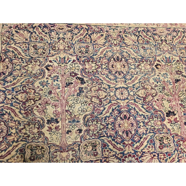 19th Century Oversized Persian Kerman Lavar Rug, Hand-Knotted Wool, Allover Tree of Life Pattern, Royal-Blue & Ivory, 14’ X 18’ For Sale - Image 15 of 17