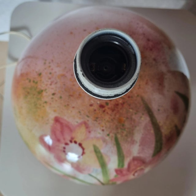 Vintage Desk Lamp with Floral Decorations, 1970s For Sale - Image 4 of 7