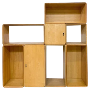 Mid-Century Modular Wooden Cubes by Derk Jan De Vries, Italy, 1960s