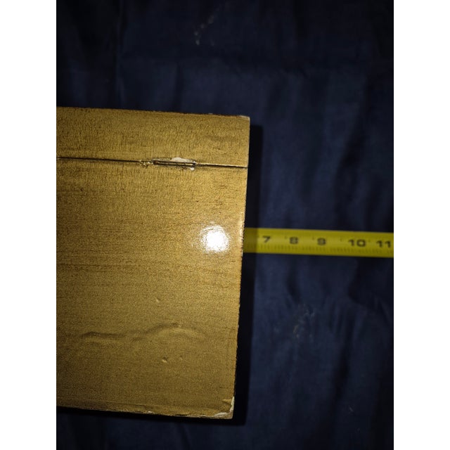 Mid 20th Century Matching Italian Florentine Carved Wood Wastebasket and a Small Tissue Box Fd For Sale - Image 11 of 14