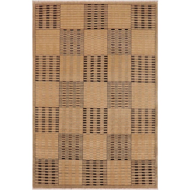 Contemporary 1990s Contemporary Gabbeh Beige/Tan Wool Rug - 8'11" X 11'9" For Sale - Image 3 of 12