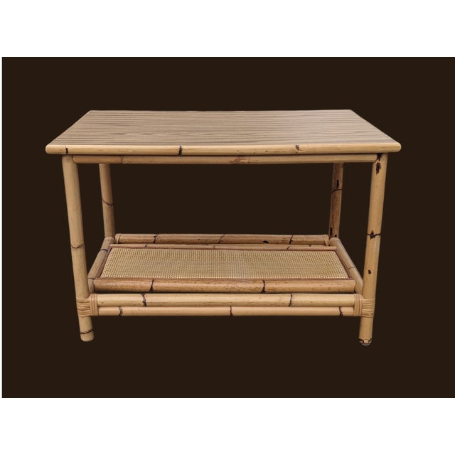 1950s McGuire Style Bamboo and Rattan Coffee Table For Sale - Image 10 of 11