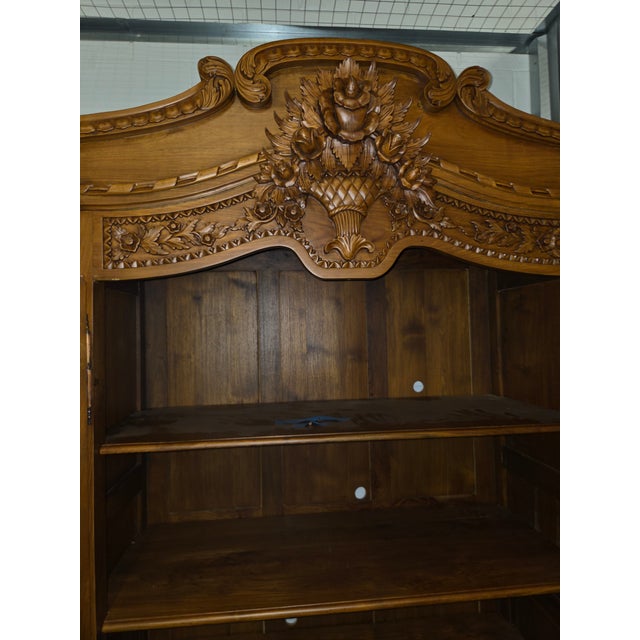 French Provincial 1980s French Wedding Armoire For Sale - Image 3 of 8