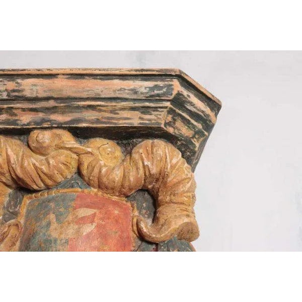 18th Century Italian Baroque Polychrome Carved Pine Bracket For Sale - Image 4 of 8