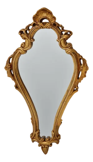 20th Century Baroque French Gilded Crested Mirror, 1950s