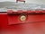 Vintage Red Steel Shop Cart With Hand-Ground Metal Surfaces For Sale - Image 11 of 16