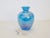 Art glass, Art Deco style blue perfume bottle with tear drop shaped topper