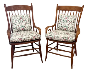 Late 19th Century Antique Pressed Back Armchair (Pair)