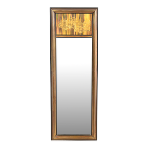 Bernhard Rohne for Mastercraft Acid Etched Brass Tall Wall Mirror, 1970s