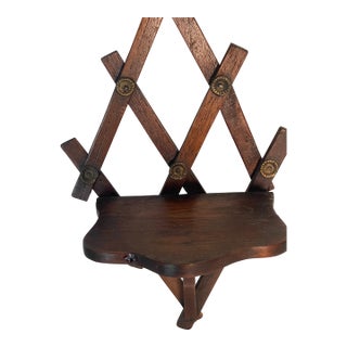 Antique Wood Wall Shelf Small For Sale
