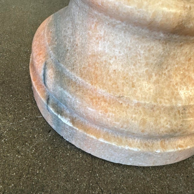 Vintage Blush Marble Column Pedestal #5 For Sale - Image 9 of 11