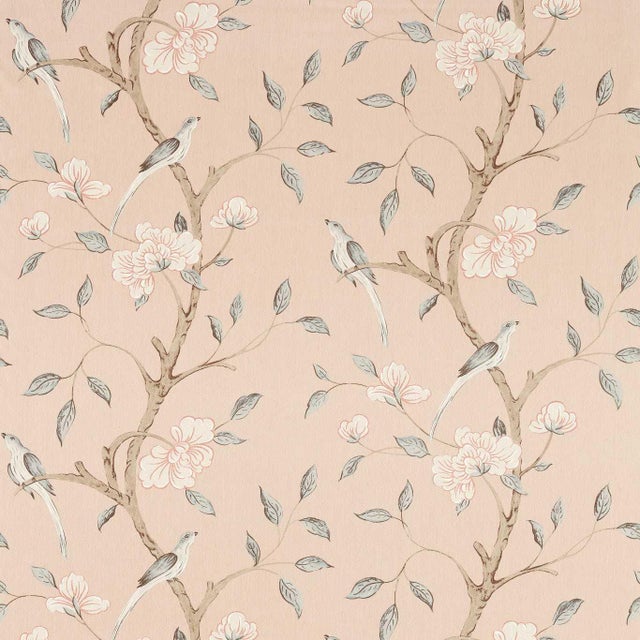 Zoffany Eleonora Print Fabric in Tuscan Pink For Sale