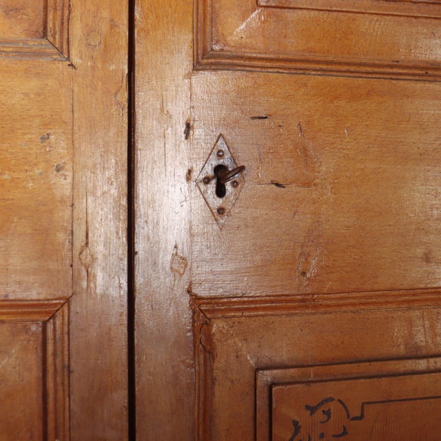 Textile English Painted Linen Cabinet For Sale - Image 7 of 11