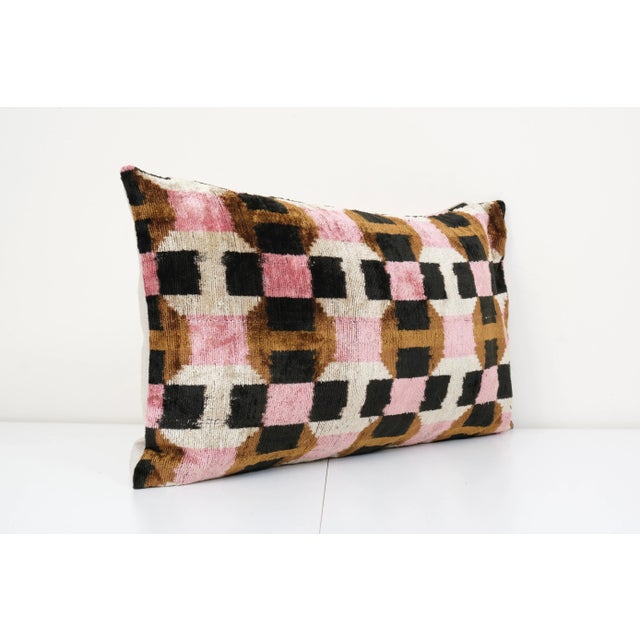 "Decorative Throw Velvet Ikat Pillow -Luxurious cushion cover of handloomed ikat fabric -Insert is NOT included -Ikat is...