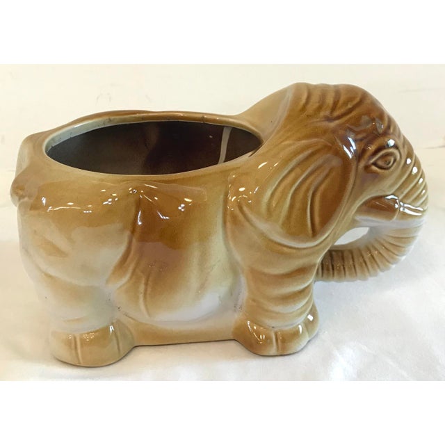 Vintage Ceramic Elephant Planter Chairish