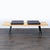 Angled tapered metal legs. Dimensions (in): 72W x 22D x 20H.