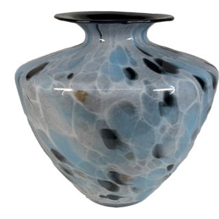 Vintage Murano Style Maestri Vetrai Vase Made in Italy Azzurra For Sale