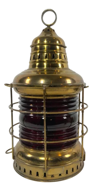 Solid Brass Ruby Red Ships Lantern