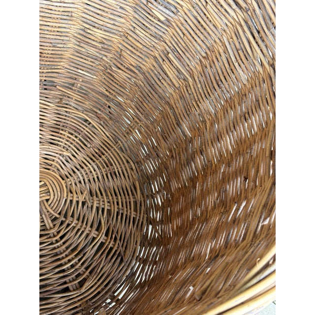 1970s Vintage Extra Large Woven Basket For Sale - Image 5 of 9