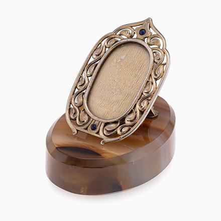 Antique French Gilt Silver Photograph Frame on Agate Base, 1890s For Sale - Image 15 of 15