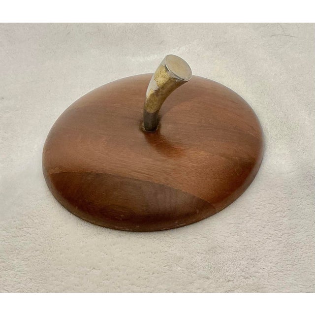 Brown Vintage Mid-Century Modern Apple Shaped Ice Bucket Quaker Solid American Walnut For Sale - Image 8 of 12