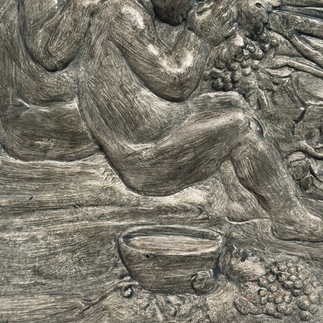 Mid 20th Century Vintage Figural Bas-Relief Wall Plaque With Children and Grapes For Sale - Image 5 of 12