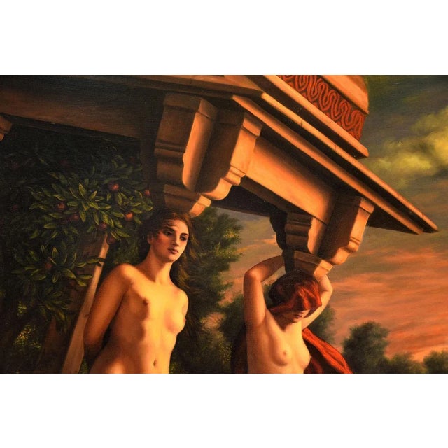 Beautiful and impressive painting by Marco Rossati, showing his interest for Classicism as well as for esotericism....