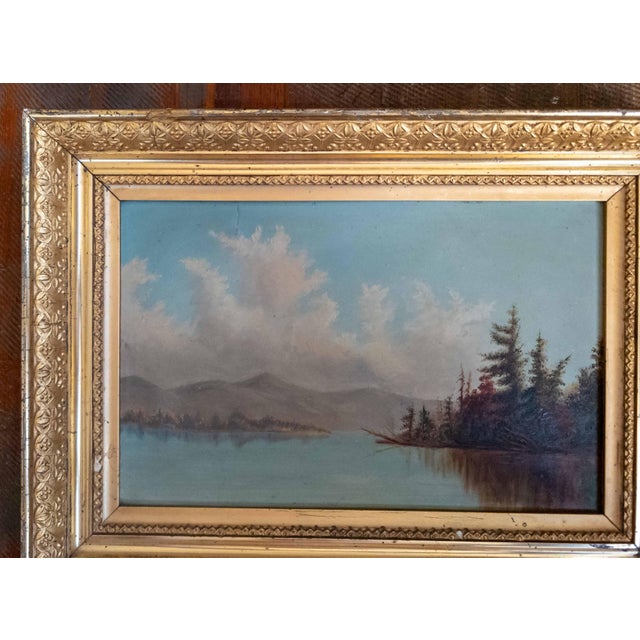 American 19th Century American Hudson River School Landscape Painting With Repairs For Sale - Image 3 of 18