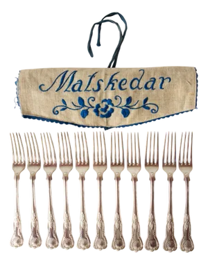 Swedish Dessert Forks by Adolf Braese, 1890s, Set of 11