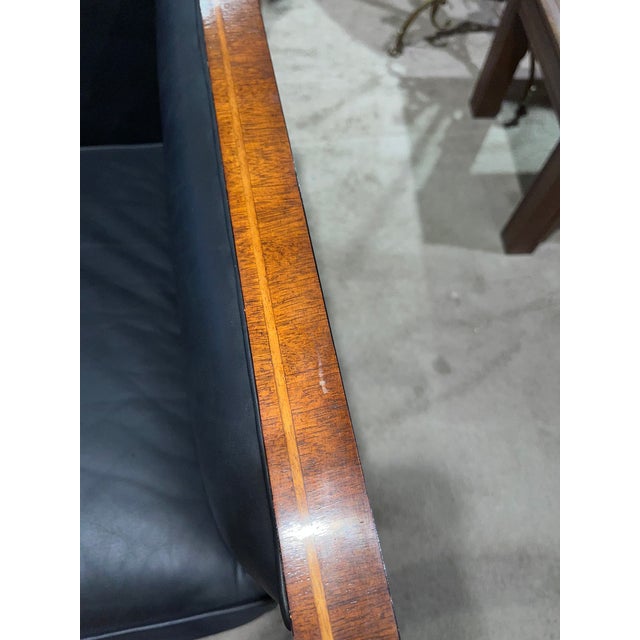 Black Jonathan Charles Woven Wood Club Chair For Sale - Image 8 of 11