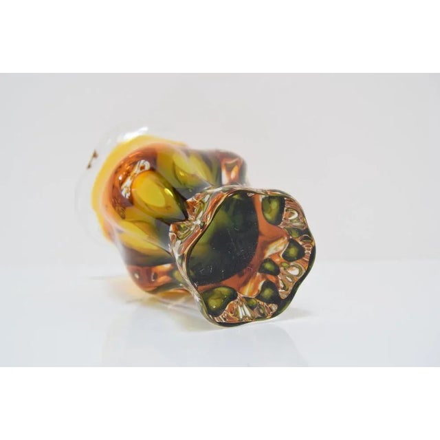 Art Glass Vase attributed to Josef Hospodka for Glasswork Chribska, 1960s For Sale - Image 9 of 11