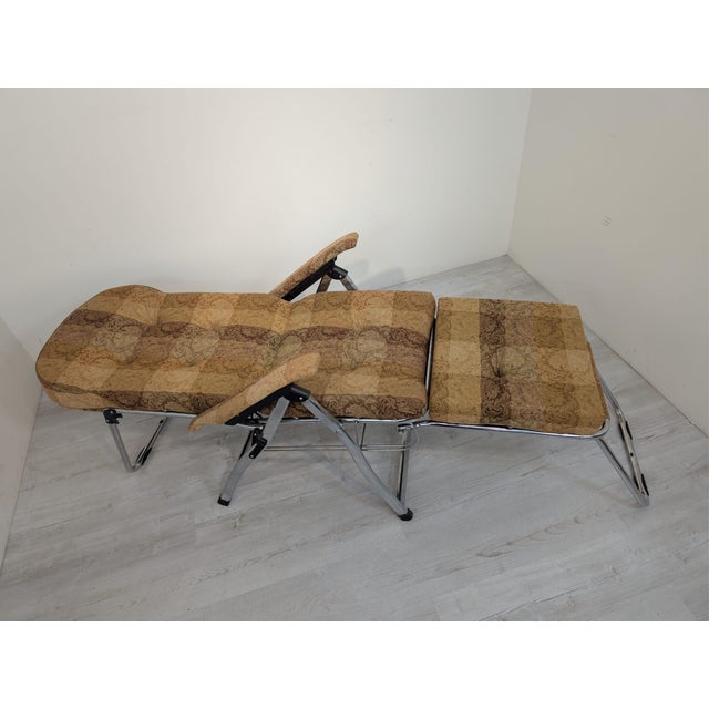 Bauhaus Italian Reclining Armchair with Ottoman, 1970s For Sale - Image 10 of 17