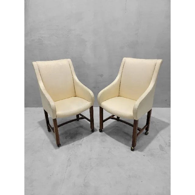 Mid 20th Century Art Deco Dining Chairs on Casters - Set of 8 For Sale - Image 5 of 8