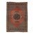 Antique Bidjar Style Wool Rug in Terracotta & Indigo, Hand-Knotted Medallion For Sale